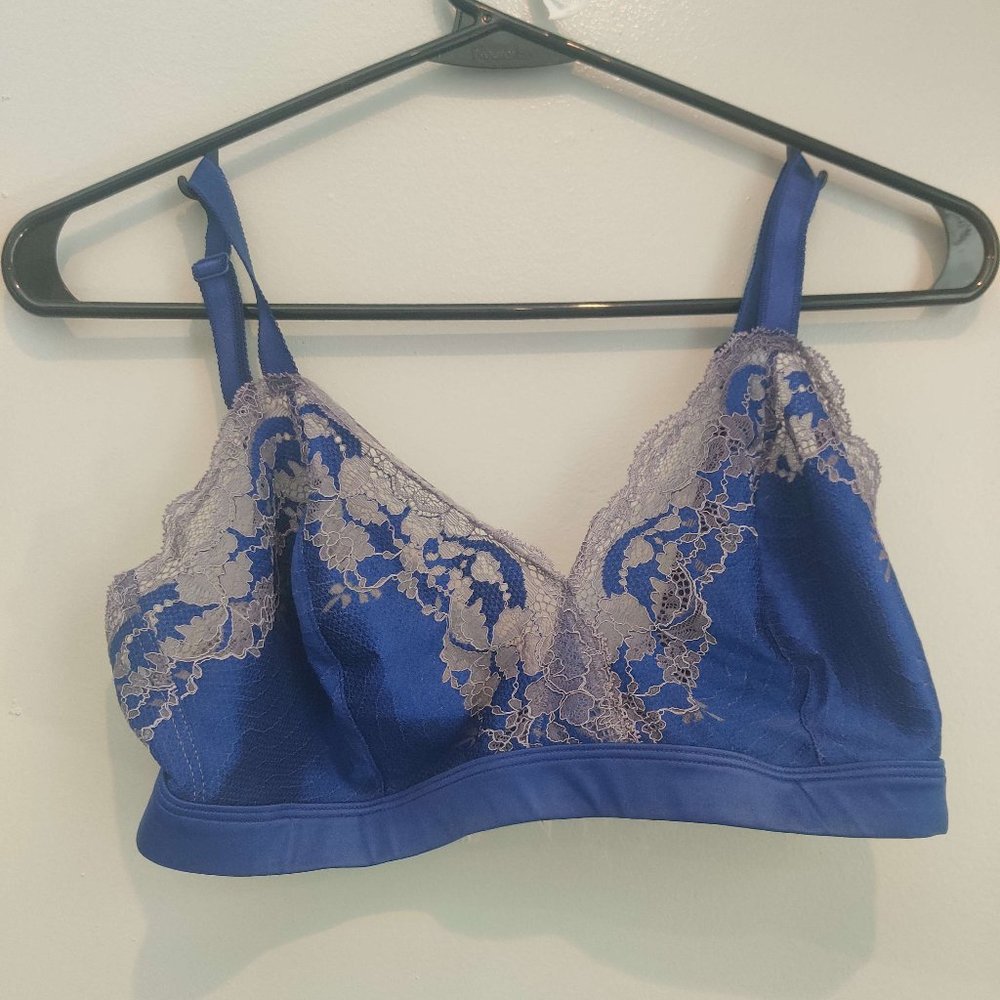 Wacoal, Dark Blue Bralette with Grey Lacing